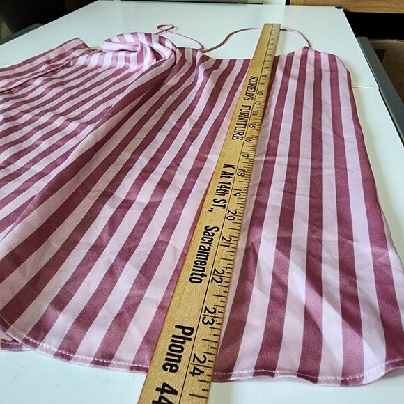 Victoria's Secret Pink Stripe Silky Satin Cami Tank Top Women's Size Large - Picture 10 of 11
